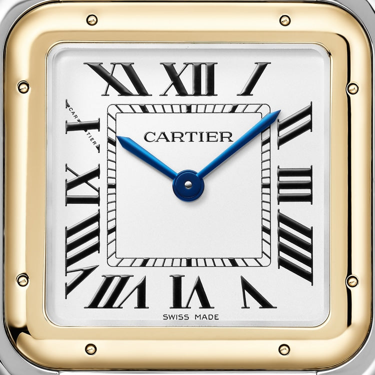 Panthère de Cartier Large 42mm x 31mm Yellow Gold Steel Blue Crown Silvered Dial Yellow Gold Steel Bracelet Quartz Watch
