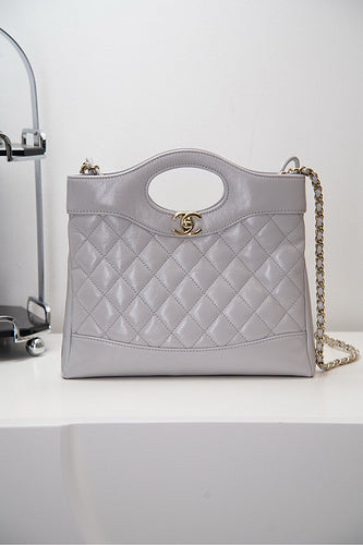 Blush Pink Quilted Cut-Out Handle Bag