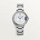 Ballon Bleu 33mm Steel Automatic Diamond Bezel Silver Guilloché Dial Steel Bracelet Watch