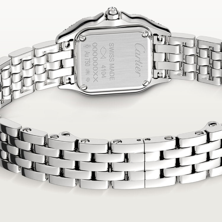 Panthère de Cartier Mini 25.1mm x 18.5mm White Gold Diamond Bezel Diamond Crown Silvered Dial White Gold Bracelet Quartz Watch