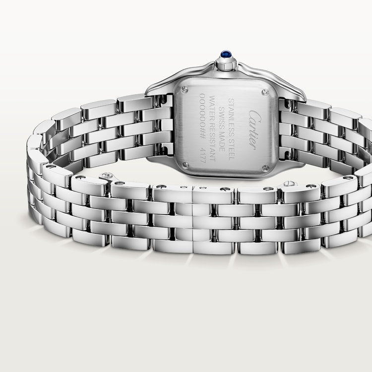 Panthère de Cartier Small 23mm x 30mm Steel Blue Crown Silvered Dial Steel Bracelet Quartz Watch