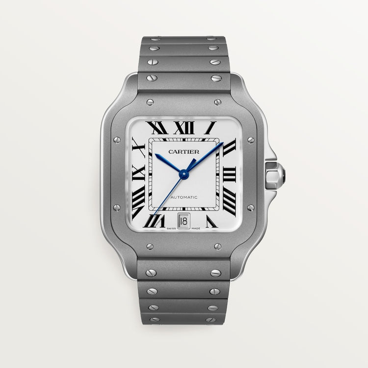 Santos de Cartier Large 39.8mm Titanium Silvered Opaline Dial Titanium Bracelet Self-Winding Watch