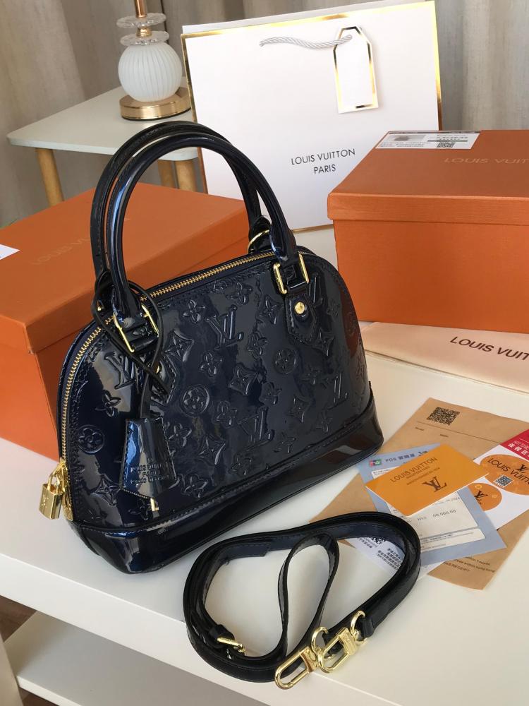 Alma BB Monogram Canvas Black Handbag