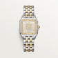 Panthère Medium 36.5mm x 26.7mm Yellow Gold Steel Diamond Bezel Blue Crown Silvered Dial Yellow Gold Steel Bracelet Quartz Watch