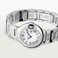Ballon Bleu 28mm Steel Quartz Silvered Opaline Dial Steel Bracelet Watch