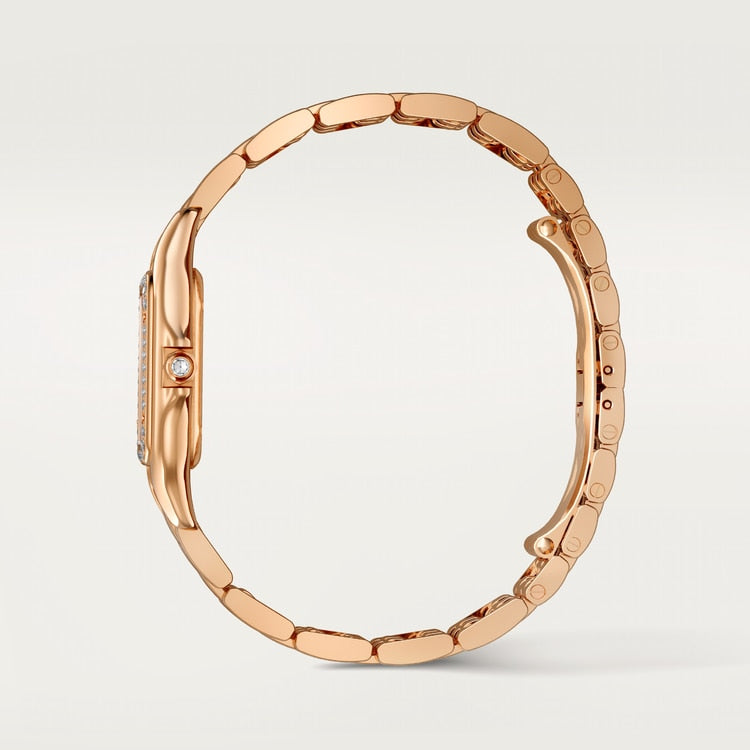 Panthère Small 30.3mm x 22.0mm Rose Gold Diamond Bezel Diamond Crown Rose Gold Dial Rose Gold Bracelet Quartz Watch