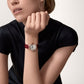 Ballon Bleu 33mm Rose Gold Diamond Case Silvered Sunray Dial Burgundy Alligator Strap Automatic Watch