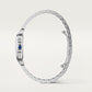 Santos de Cartier Small 34.5mm x 27mm Steel Blue Crown Silver Sunray Dial Steel Bracelet Quartz Watch