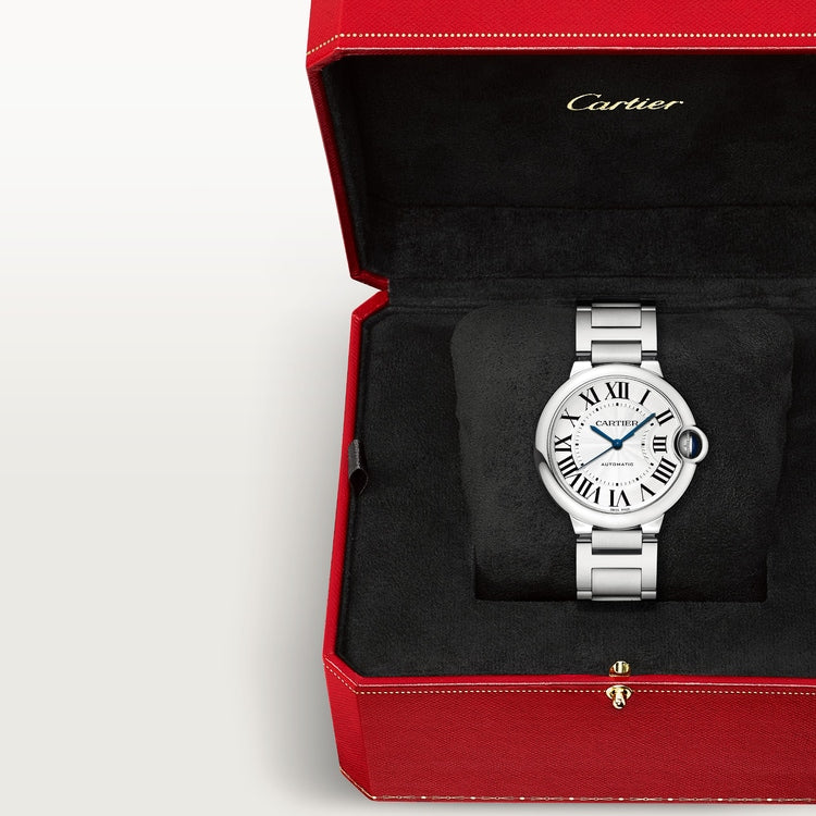 Ballon Bleu 36mm Steel Automatic Silver Guilloché Dial Steel Bracelet Watch