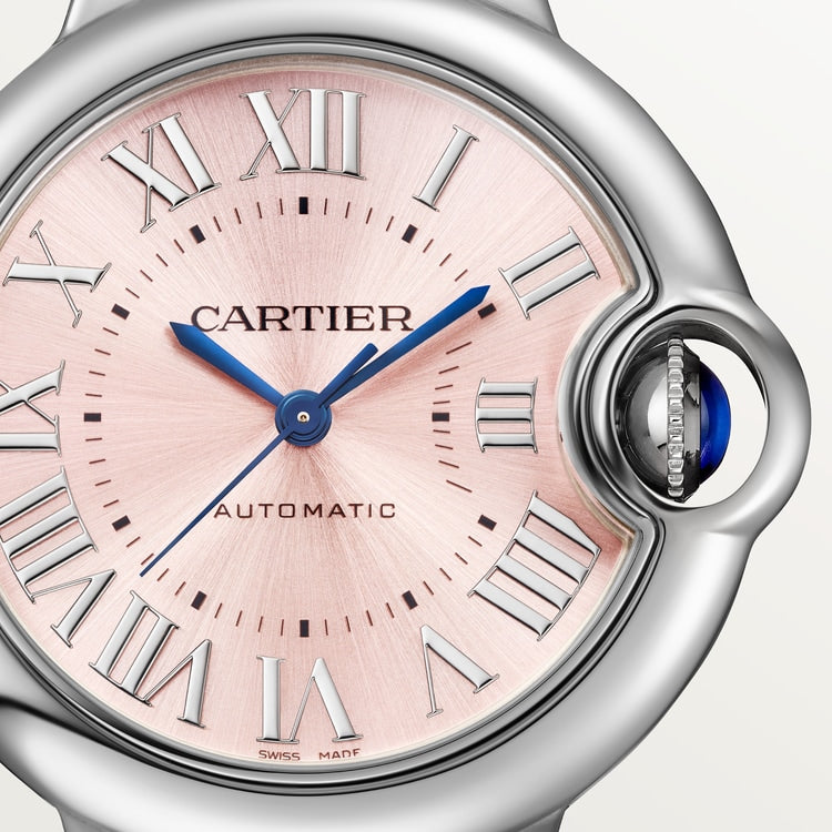 Ballon Bleu 33mm Steel Automatic Pink Sunray Dial Steel Bracelet Watch