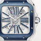 Santos de Cartier Skeleton Large 39.8mm Steel Blue Crown Skeleton Dial Steel Bracelet Manual-Winding Watch