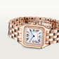Panthère Medium 36.5mm x 26.7mm Rose Gold Diamond Crown Silver Dial Rose Gold Bracelet Quartz Watch