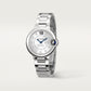 Ballon Bleu 33mm Steel Automatic Silvered Flinqué Dial Diamond-Set Steel Bracelet Watch