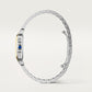 Santos de Cartier Small 34.5mm x 27mm Steel Gold Blue Crown Silver Sunray Dial Steel Bracelet Quartz Watch