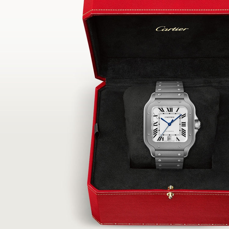 Santos de Cartier Large 39.8mm Titanium Silvered Opaline Dial Titanium Bracelet Self-Winding Watch