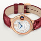Ballon Bleu 33mm Rose Gold Diamond Case Silver Guilloché Dial Alligator Strap Automatic Watch
