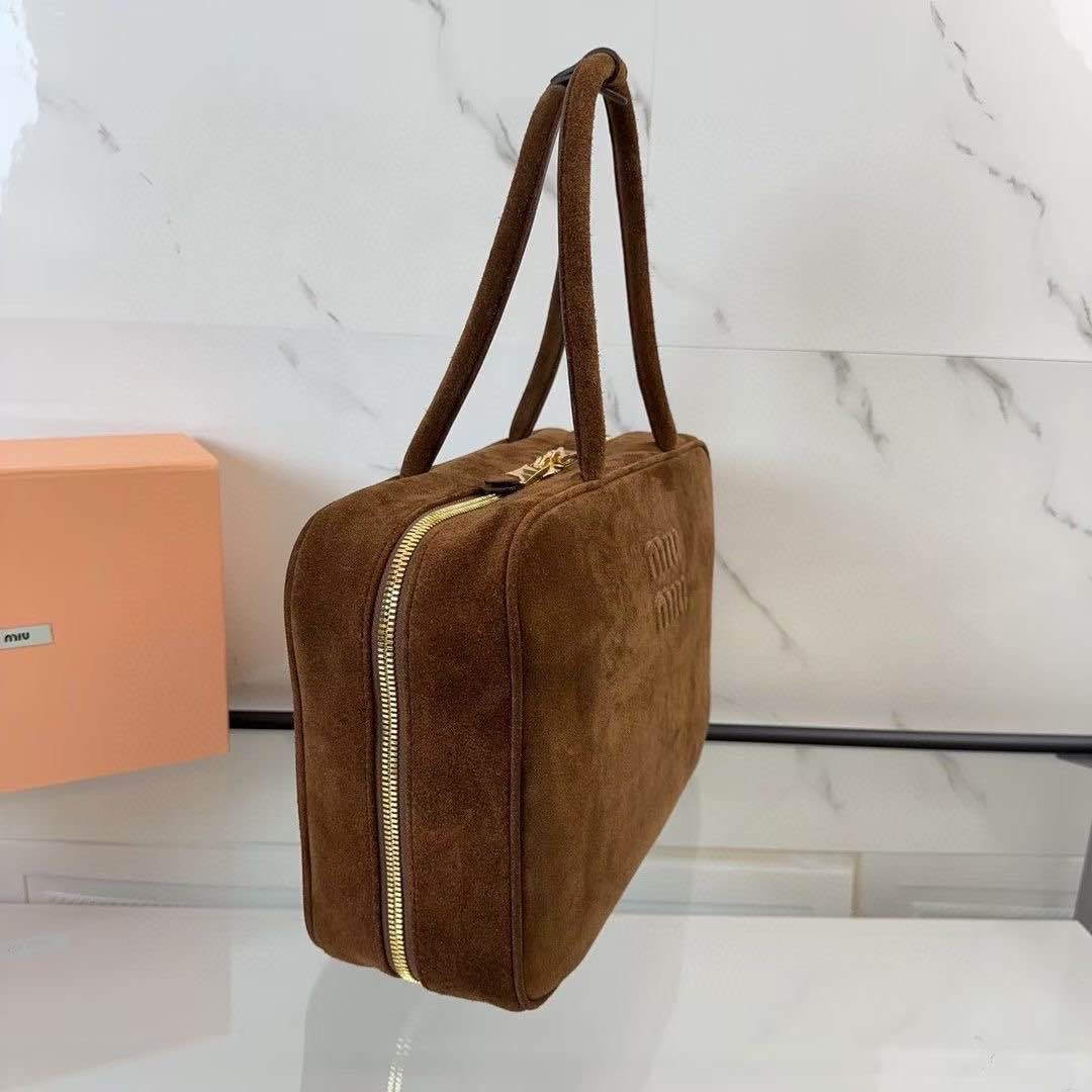 Miu Suede Beau Top-Handle Bag