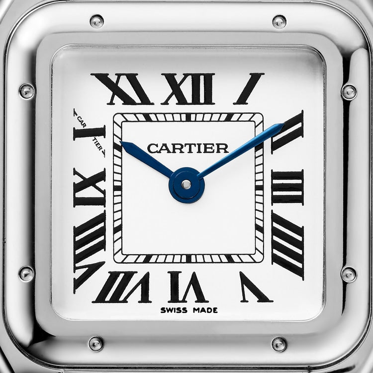 Panthère de Cartier Watch Small Model 30mm x 23mm Steel Blue Crown Silvered Dial Steel Bracelet Quartz Watch