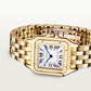 Panthère Medium 29mm x 37mm Yellow Gold Blue Sapphire Crown Silvered Dial Yellow Gold Bracelet Quartz Watch