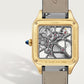 Santos-Dumont Large 43.5mm x 31.4mm Yellow Gold Skeleton Dial Alligator Strap Self-Winding Watch