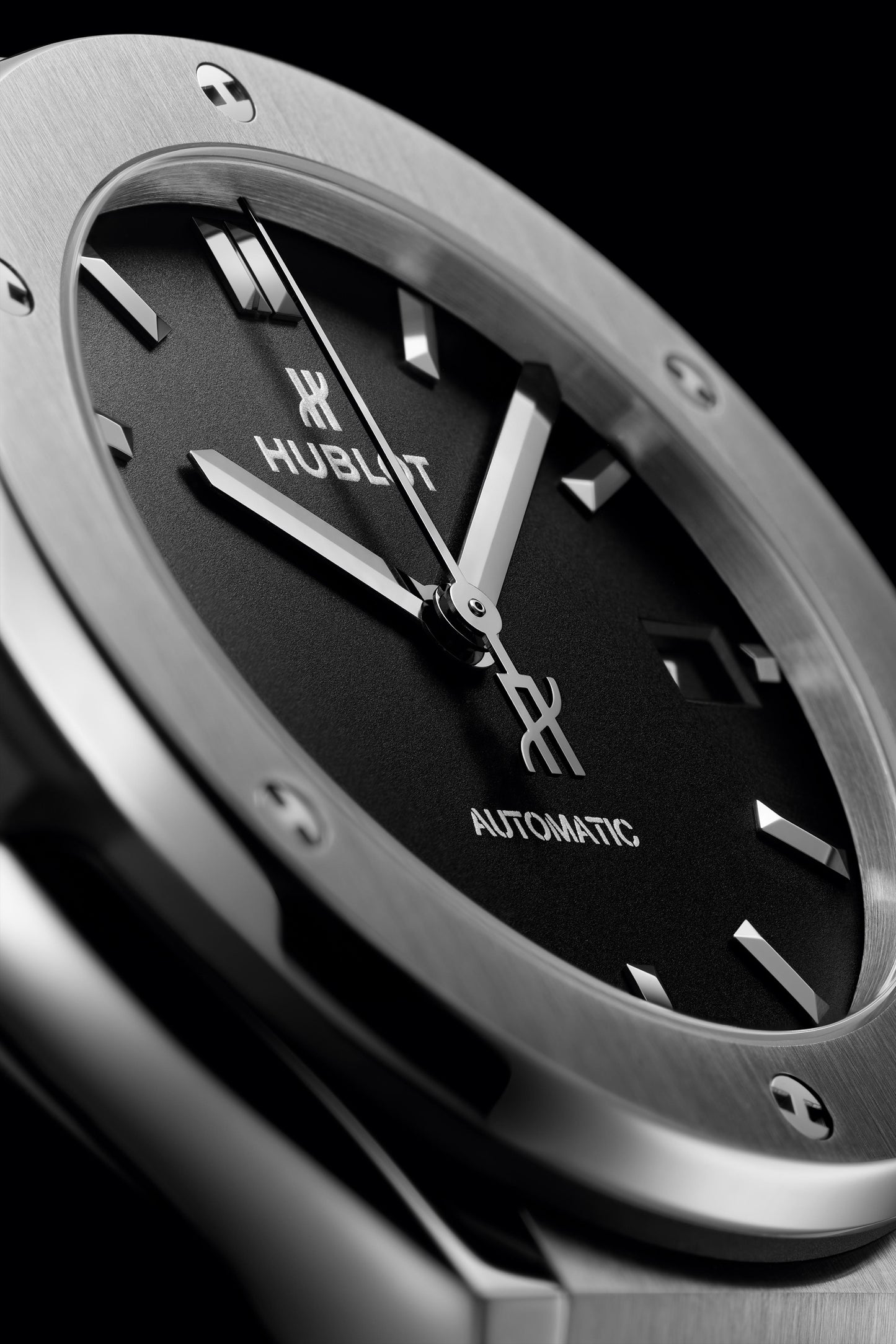 Classic Fusion Titanium Black Dial Rubber Strap Watch