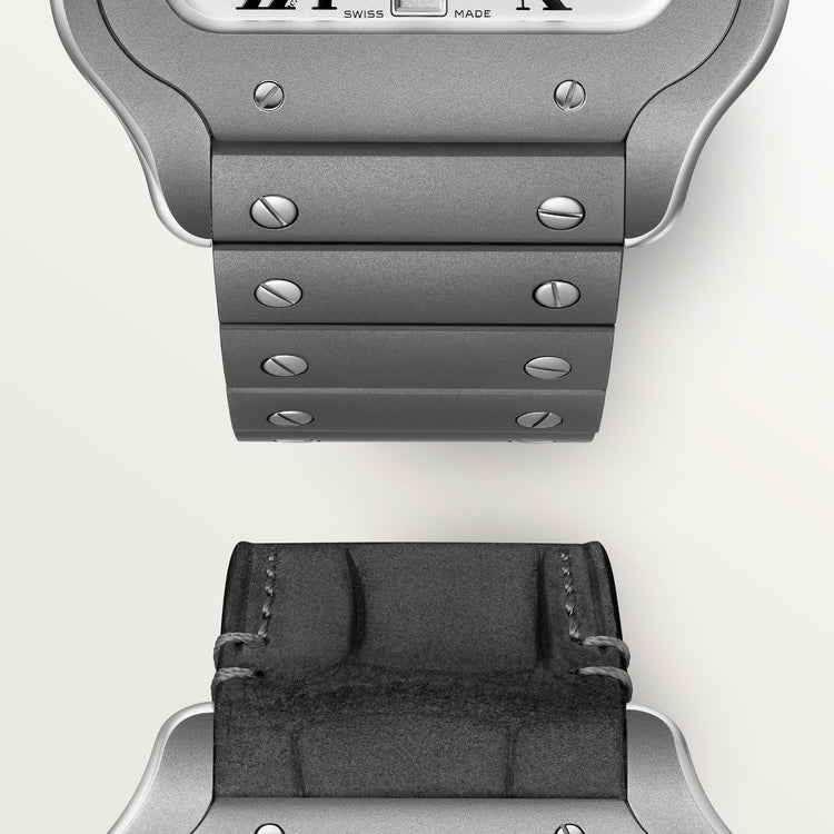 Santos de Cartier Large 39.8mm Titanium Silvered Opaline Dial Titanium Bracelet Self-Winding Watch