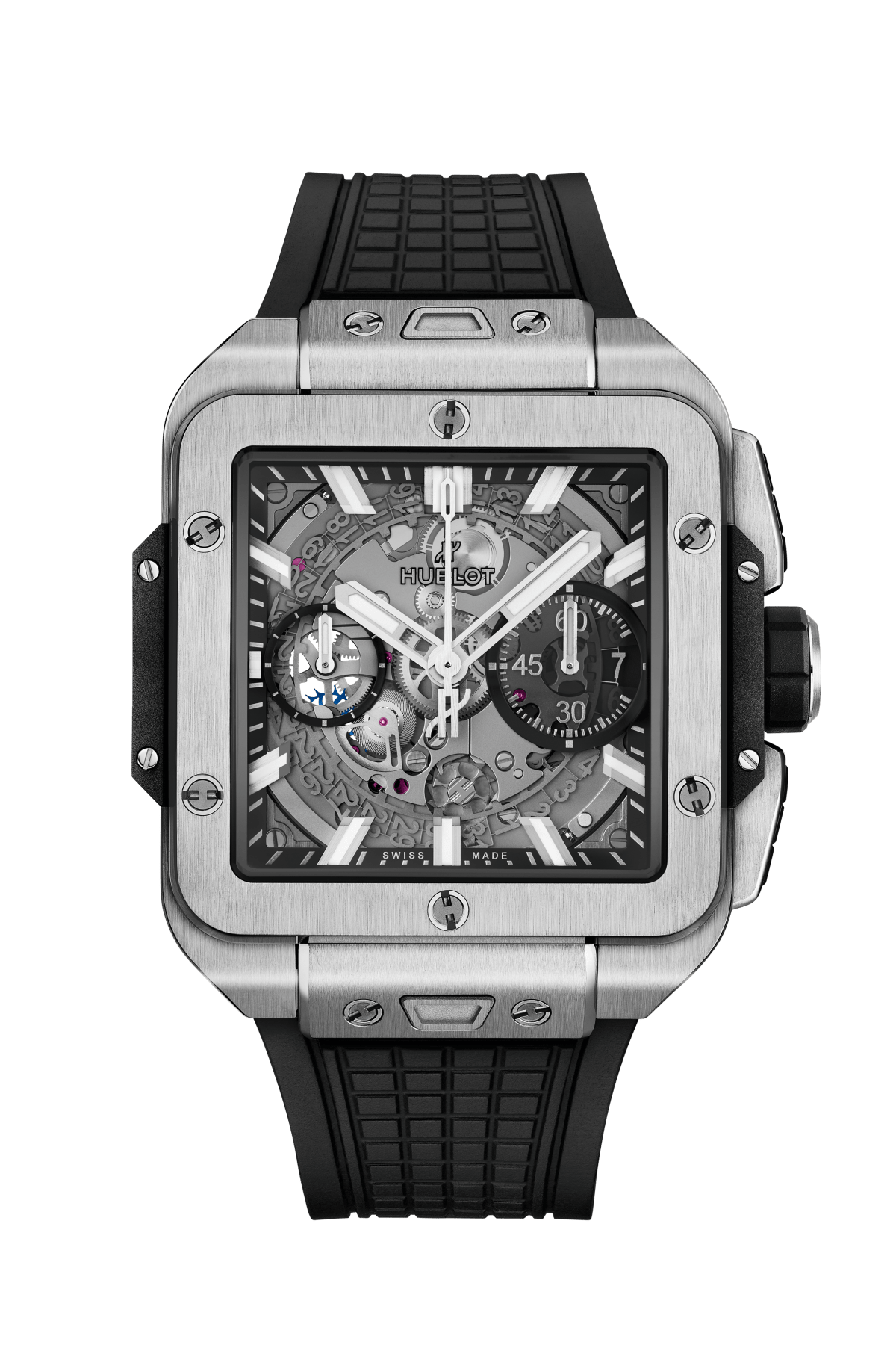 Square Bang Unico Titanium 42 mm Black Rubber Strap Watch