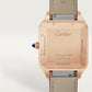 Santos-Dumont Extra-Large 46.6mm x 33.9mm Rose Gold Blue Crown Beige Dial Brown Alligator Strap Manual-Winding Watch
