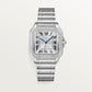 Santos de Cartier Medium 35.1mm Steel Blue Crown Sunray Dial Steel Bracelet Automatic Watch