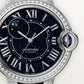 Ballon Bleu 36mm White Gold Diamond Case Aventurine Dial Blue Alligator Strap Automatic Watch