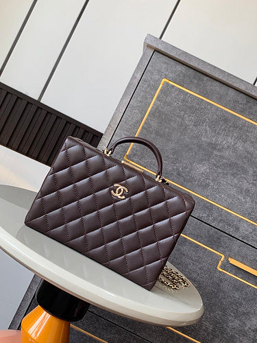 Rectangular Quilted Top Handle Bag