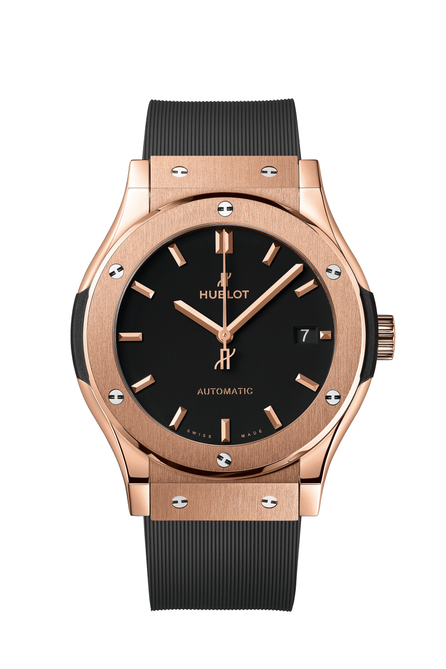 Classic Fusion 42 mm King Gold Matte Black Dial Rubber Strap Watch