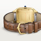 Santos-Dumont Extra-Large 46.6mm x 33.9mm Yellow Gold Wood-Inspired Golden Dial Brown Alligator Strap Self-Winding Watch