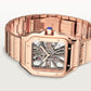 Santos de Cartier Large 39.7mm Rose Gold Blue Crown Skeleton Dial Rose Gold Bracelet Manual-Winding Watch
