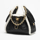 Chanel 25  Shearling Sheepskin & Gold-Tone Metal  Black & White 01