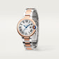 Ballon Bleu 33mm Steel Rose Gold Automatic Silver Guilloché Dial Two-Tone Bracelet Watch