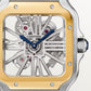 Santos de Cartier Large 39.7mm Steel Yellow Gold Bezel Skeleton Dial Steel Bracelet Manual-Winding Watch