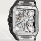 Santos de Cartier Skeleton Large 39.8mm Steel Gray Crown Skeleton Dial Steel Bracelet Manual-Winding Watch