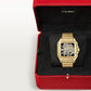 Santos de Cartier Large 39.7mm Yellow Gold Blue Crown Skeleton Dial Yellow Gold Bracelet Manual-Winding Watch