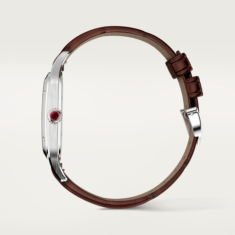 Santos-Dumont Extra-Large 46.6mm x 33.9mm Platinum Red Jasper Dial Brown Alligator Strap Self-Winding Watch