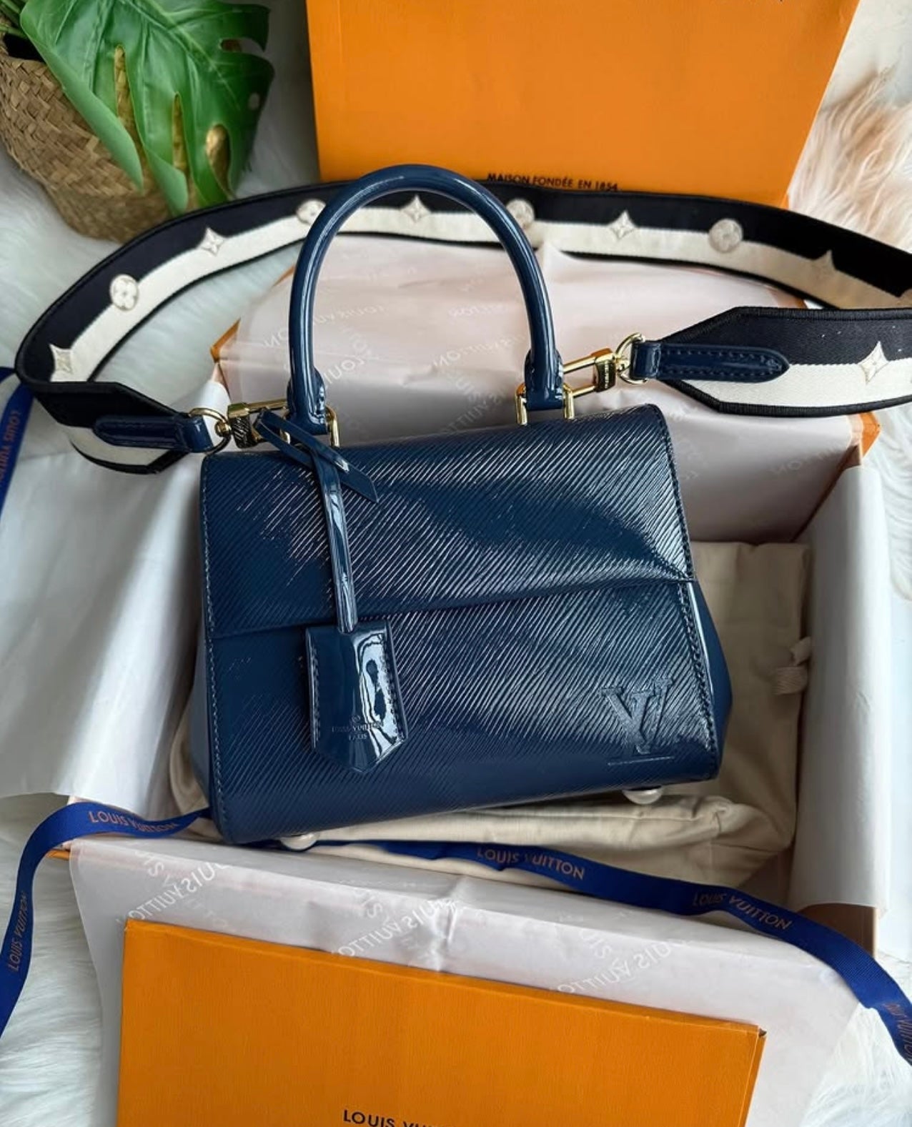 Cluny Mini Navy Top Handle Bag