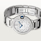 Ballon Bleu 36mm Steel Automatic Diamond Bezel Silver Guilloché Dial Steel Bracelet Watch