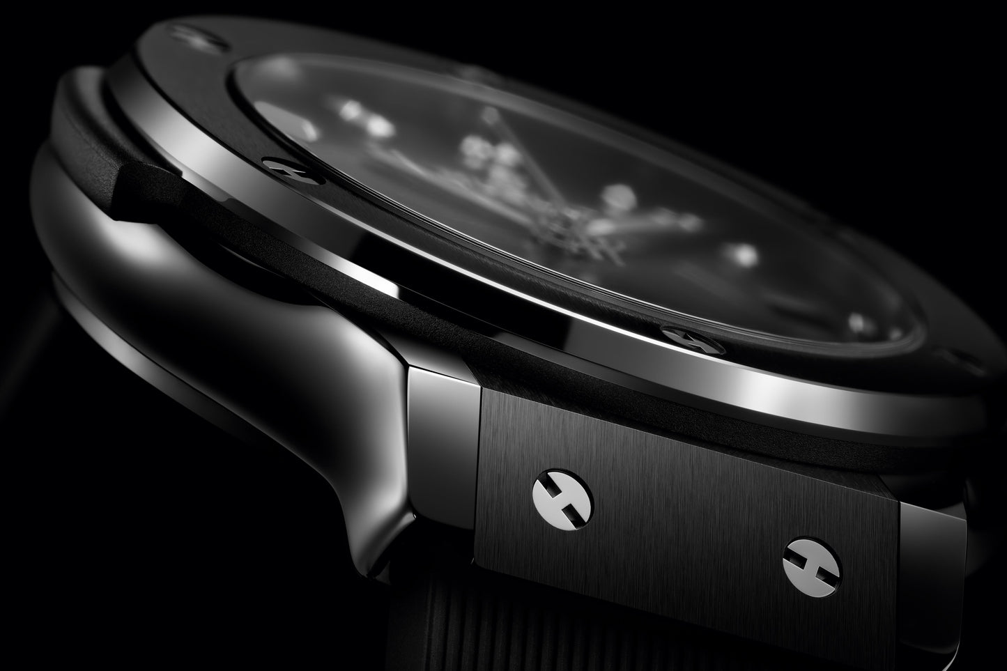 Classic Fusion Black Magic 38 mm Black Ceramic Rubber Strap Watch