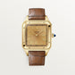 Santos-Dumont Extra-Large 46.6mm x 33.9mm Yellow Gold Wood-Inspired Golden Dial Brown Alligator Strap Self-Winding Watch