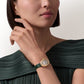 Baignoire Mini 31.4mm x 23.09mm Yellow Gold Diamond Case Diamond Crown Silvered Dial Green Alligator Strap Quartz Watch