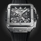 Square Bang Unico Titanium 42 mm Black Rubber Strap Watch