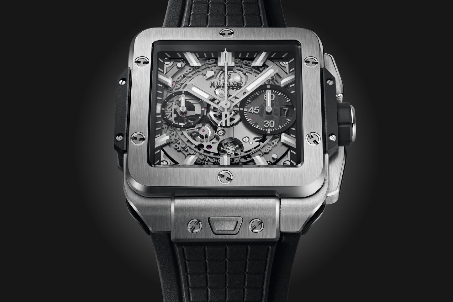 Square Bang Unico Titanium 42 mm Black Rubber Strap Watch