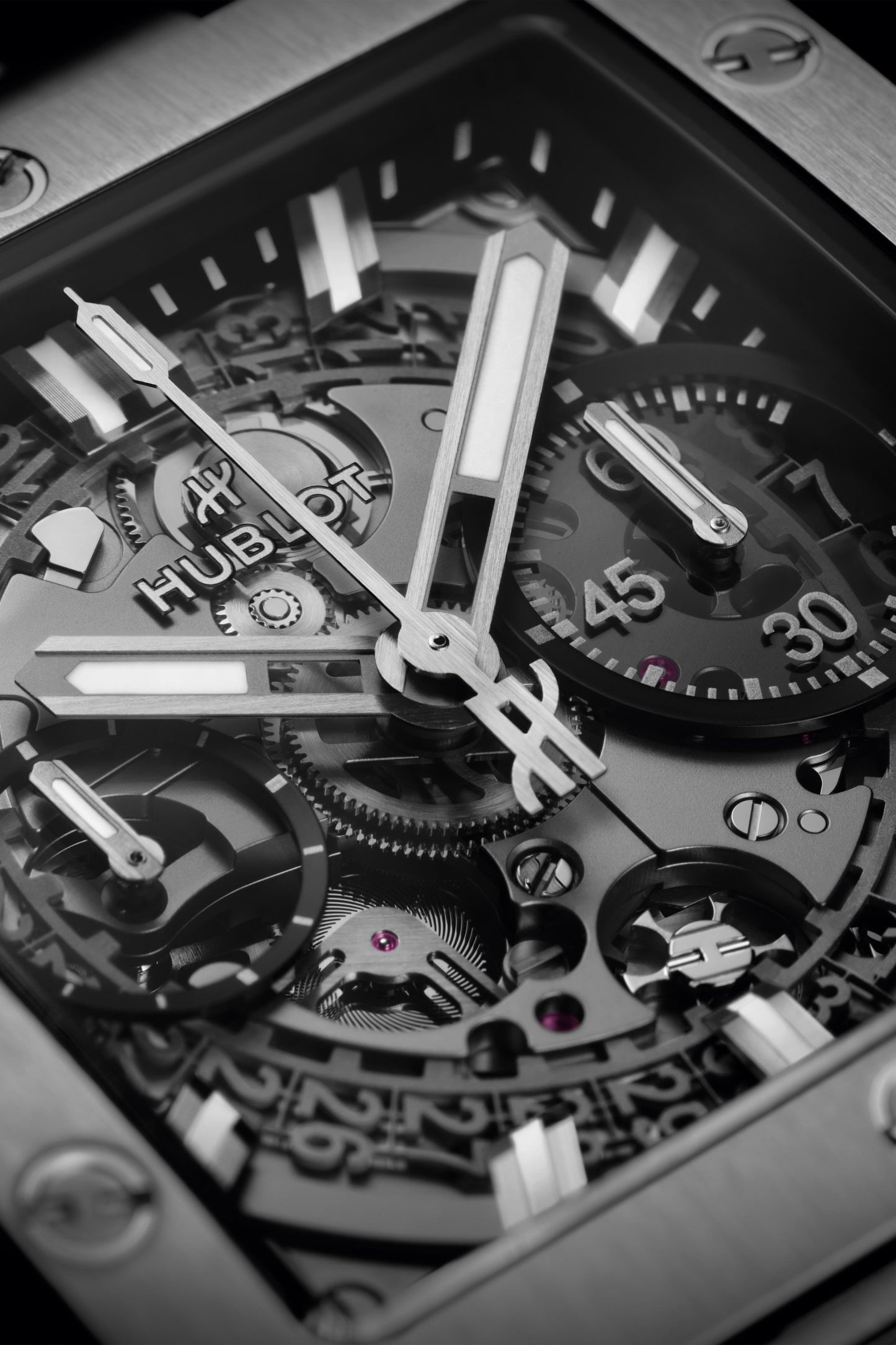 Square Bang Unico Titanium 42 mm Black Rubber Strap Watch