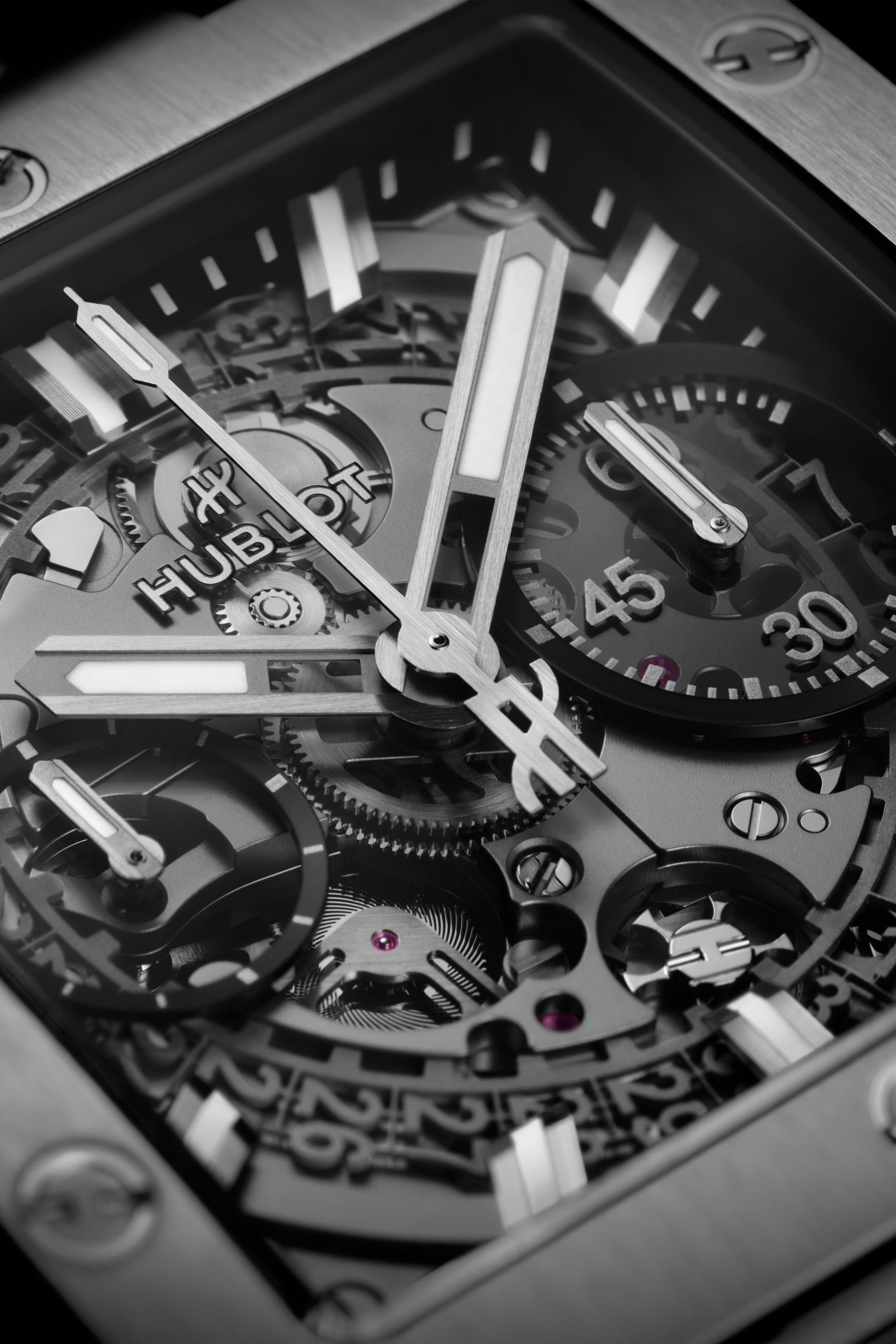 Square Bang Unico Titanium 42 mm Black Rubber Strap Watch