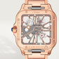 Santos de Cartier Large 39.7mm Rose Gold Blue Crown Skeleton Dial Rose Gold Bracelet Manual-Winding Watch